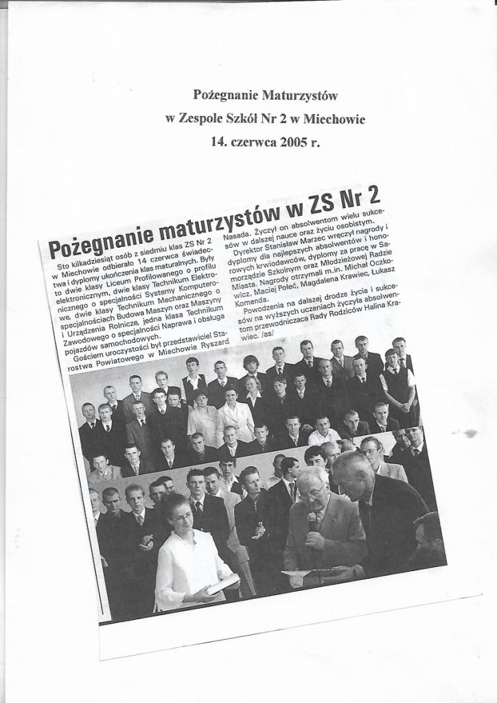 8. zakończenie roku szkolnego 2004 2005 dla maturzystów